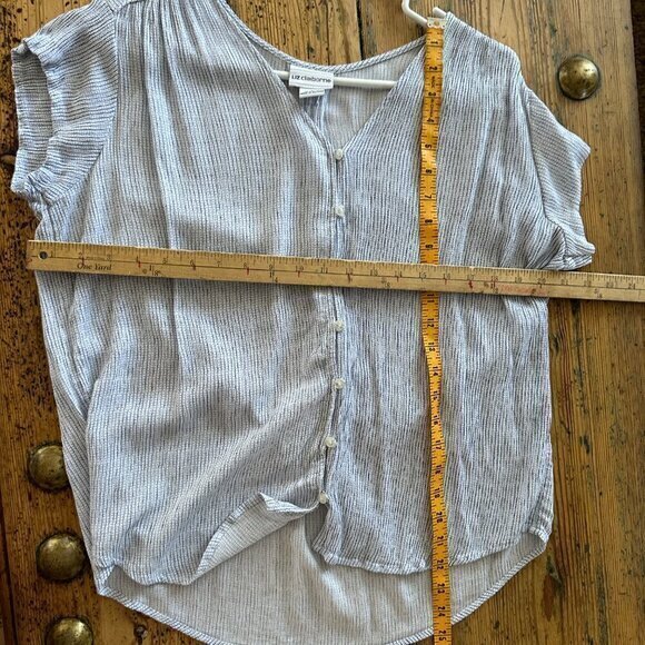 Liz Claiborne Blue Blouse Size Large - Picture 6 of 6